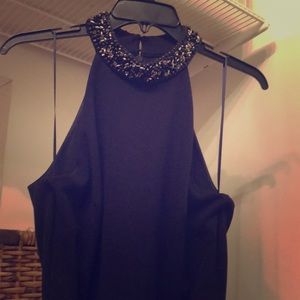 Belle Badgley Mischka Navy Blue Jumpsuit Size 8